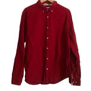 Original Penguin Heritage Slim Fit Stretch Red Long Sleeve Button Down Shirt